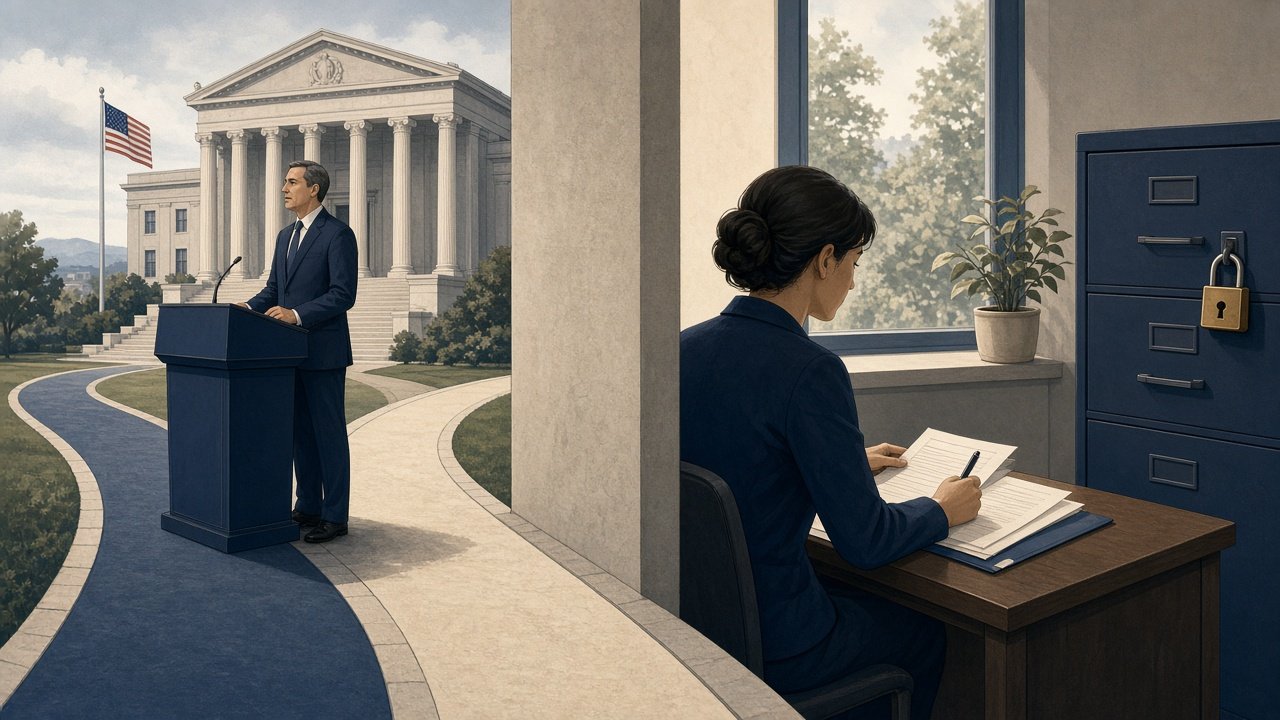 Conceptual split illustration contrasting representation before the IRS with access to tax information only.