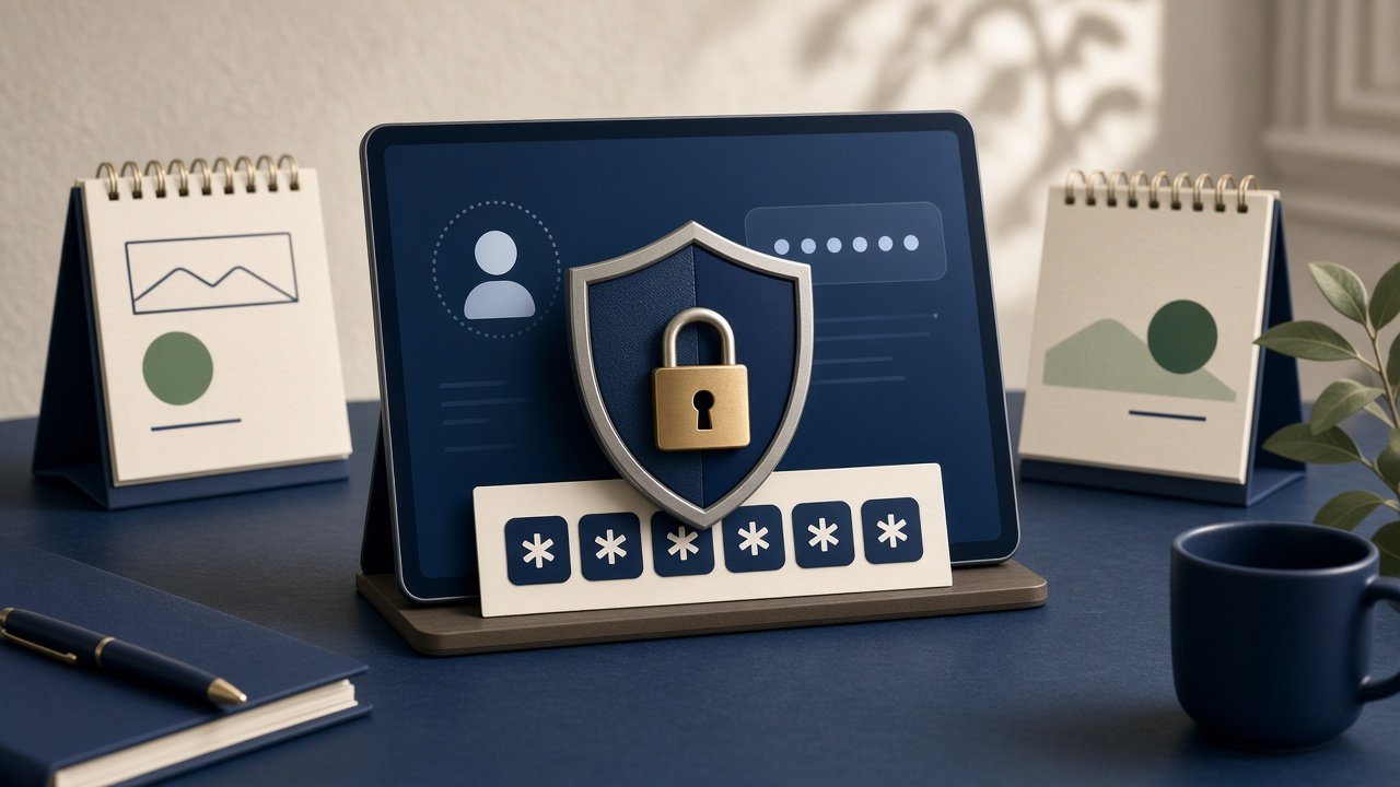 Illustrative graphic of secure IRS account access and IP PIN protection with calendar markers for system maintenance dates
