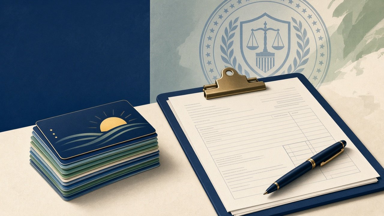 Illustration of prepaid phone cards and tax documentation