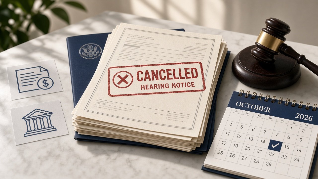 Illustration of a cancelled IRS public hearing notice on proposed tax credit regulations