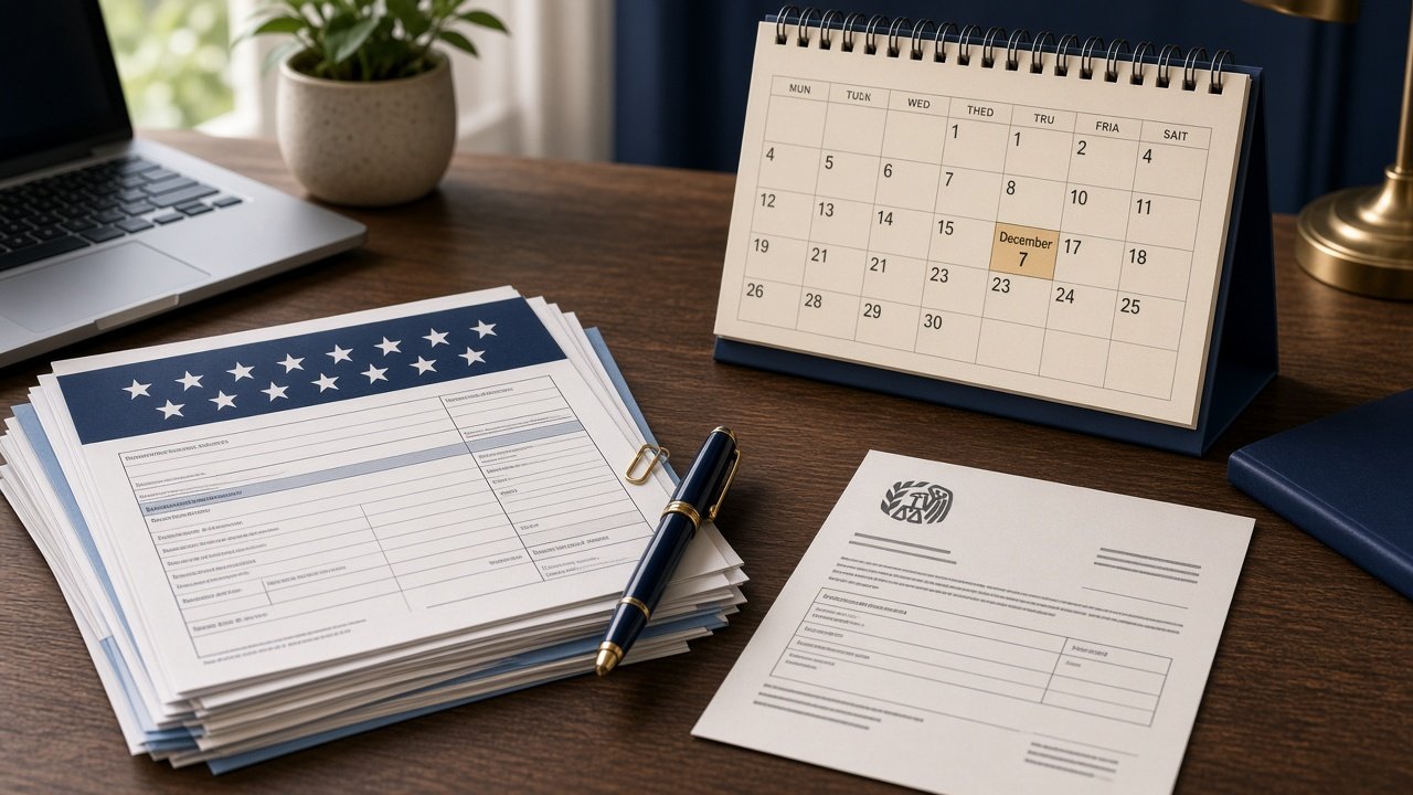Illustration of tax documents and calendar representing IRS election filing rules and comment period