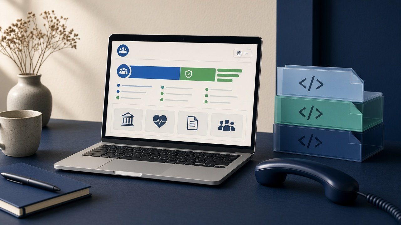 Conceptual illustration of digital healthcare price transparency files and access methods including online, paper, and phone.