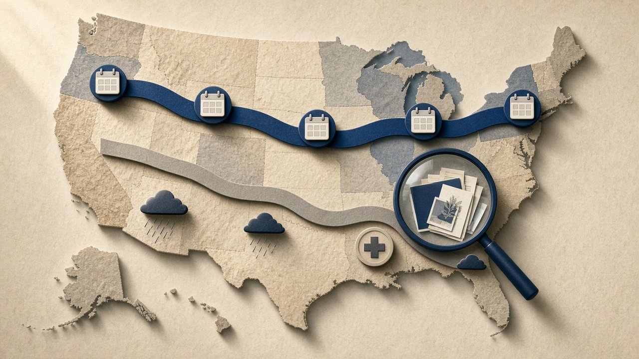 Conceptual diagram contrasting administrative compliance pathway and reasonable cause evaluation pathway on a U.S. map outline.