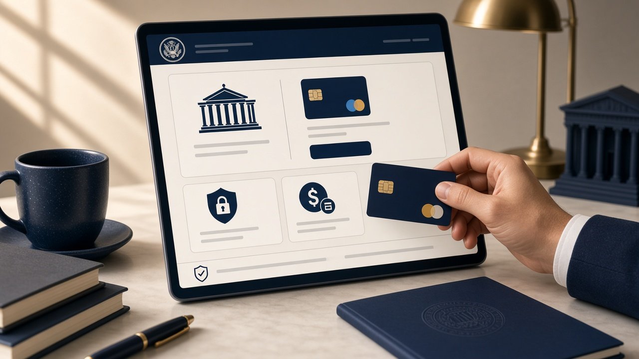 Illustration of a credit card being used for direct IRS tax payment